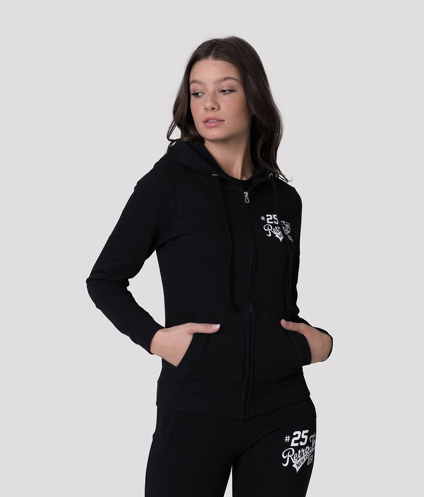 Anna Zip Out Jogging Top, Black