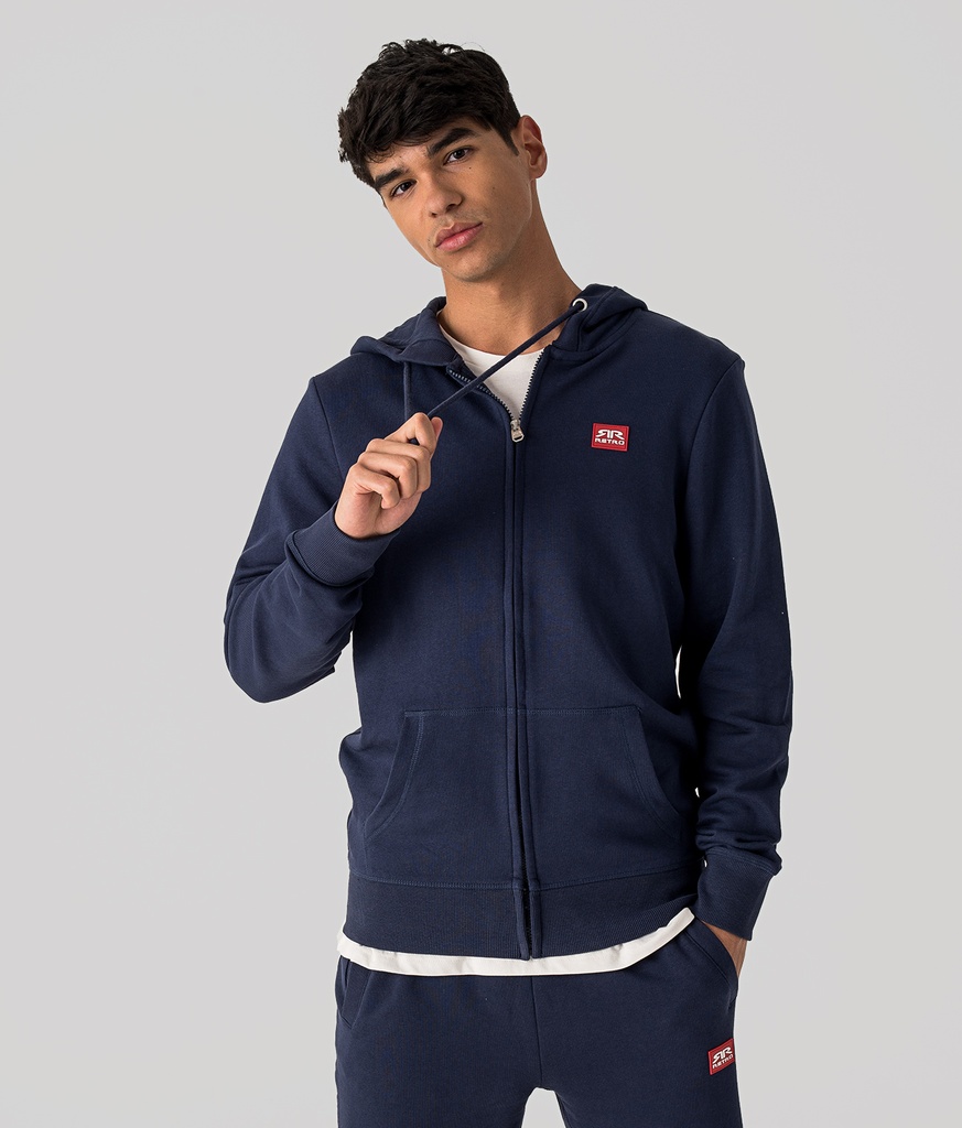 Edon Zip Hoodie Jogging Top, Dark Blue