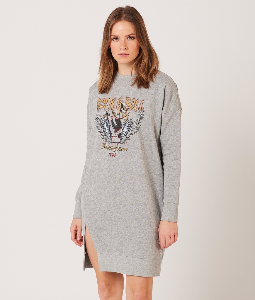 Alpine Jogging Dress, Grey Melange