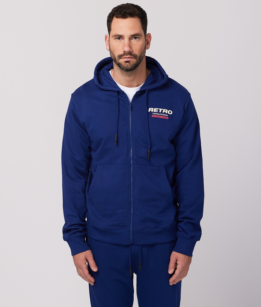 Nikos Zip Hoodie Jogging Top, Blue