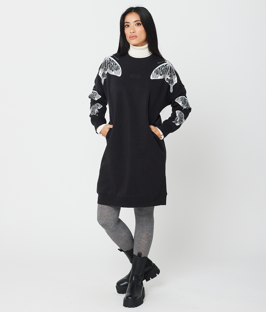 Xyla Jogging Jogging Dress, Black