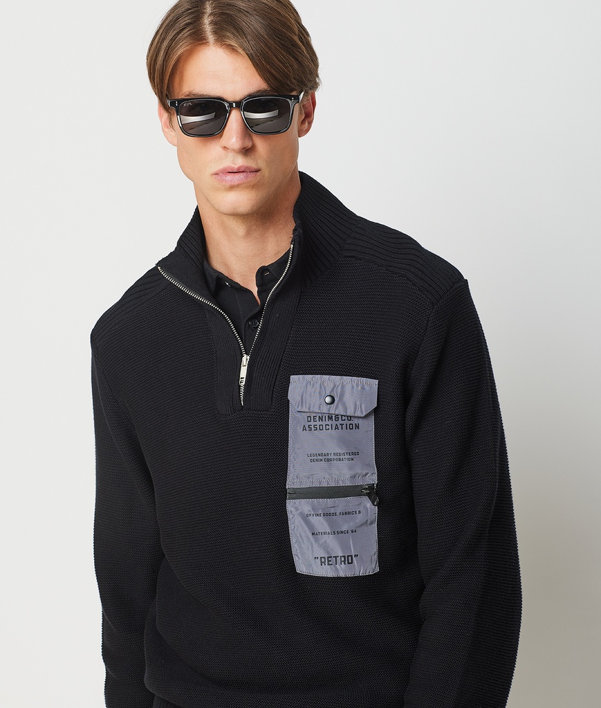 Igora Half Zip Sweater, Black