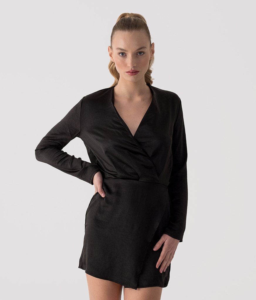 Vera Woven Dress, Black