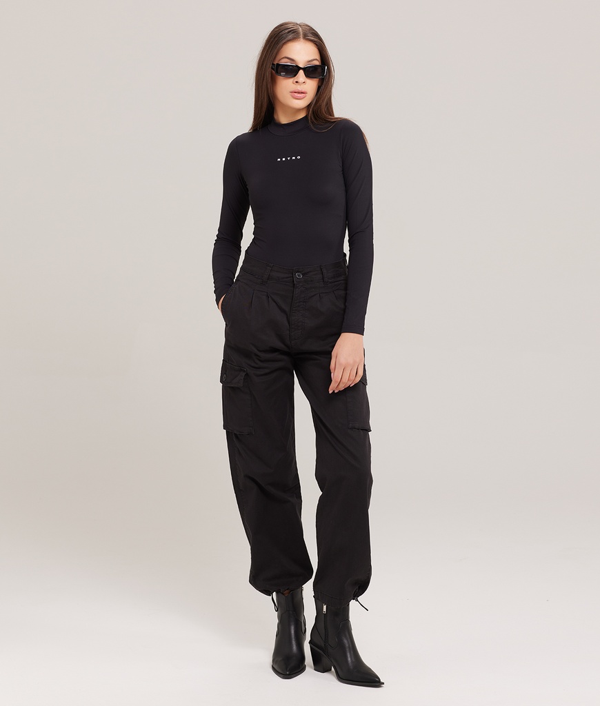 Laurel Cargo Woven Pants, Black