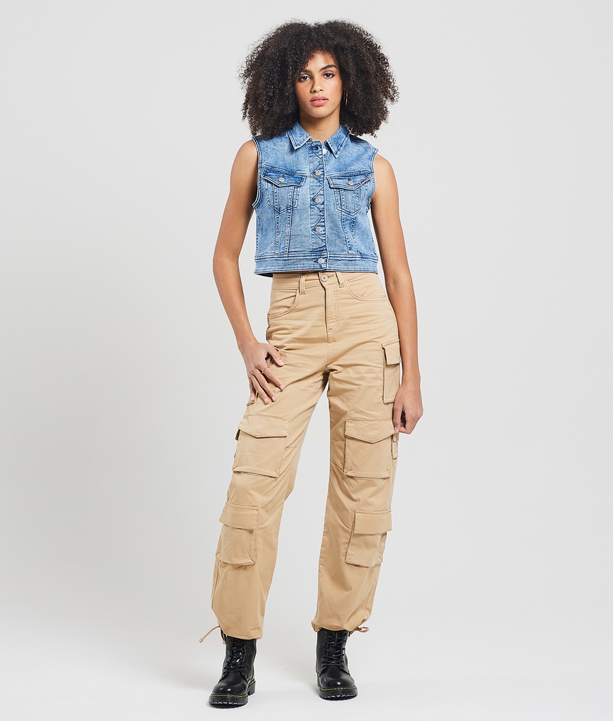 Eileen Baggy Woven Pants, Beige