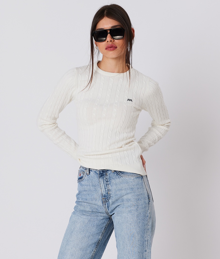 Rr Cable W Sweater, Off White