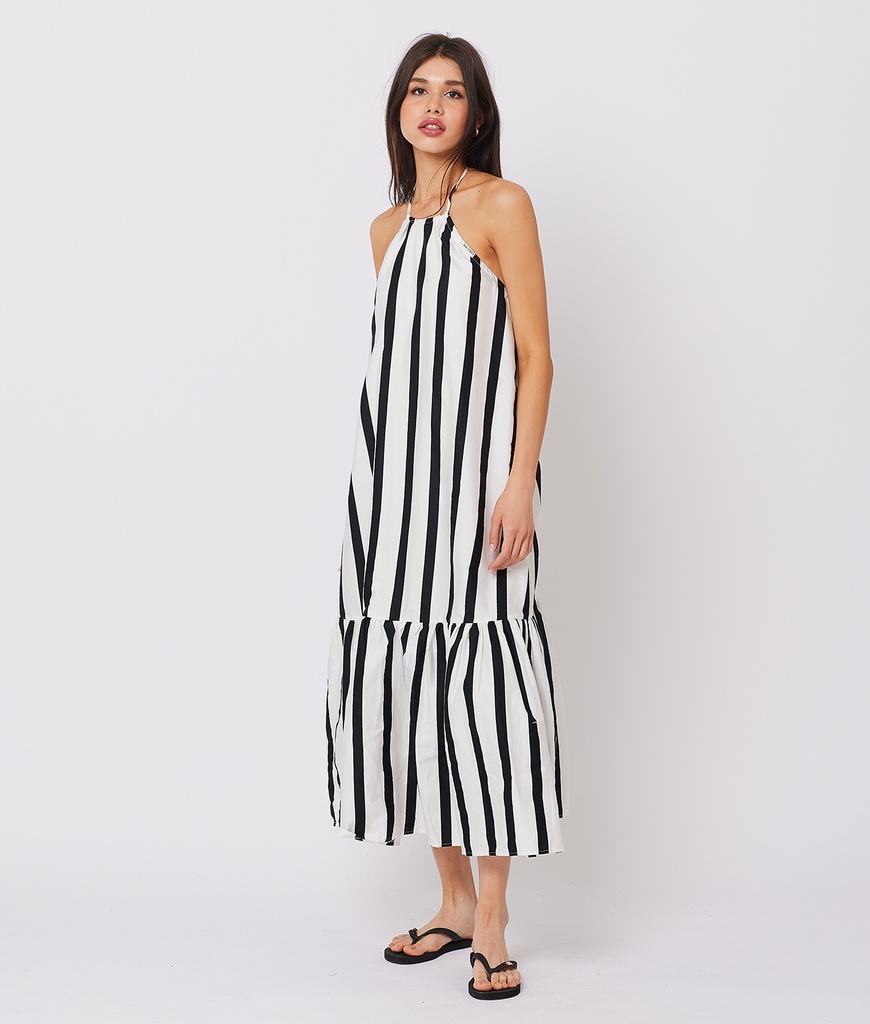 Summer Long Woven Dress, Black&White