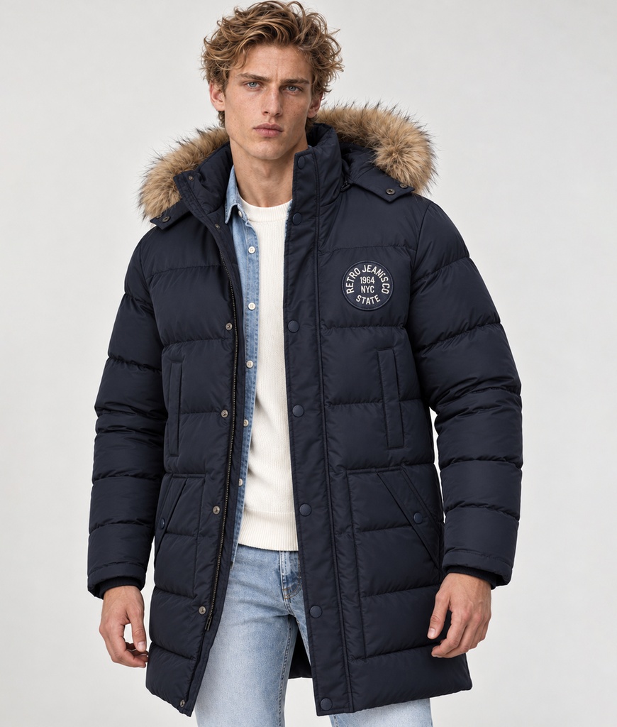 Marco Long Jacket, Blue