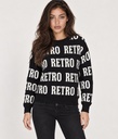 Alanna Overprint Sweater, Black