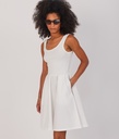 Kamilah Mini Woven Dress, White
